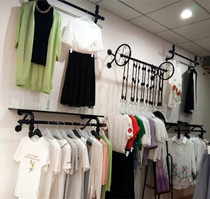 Clothing rack wall-mounted side rack clothing store display rack wall-mounted combination adhesive hook display shelf combination