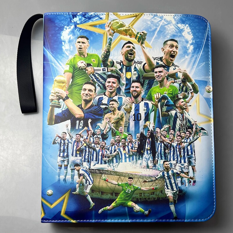 Football Star Card Album Cristiano Ronaldo Messi World Cup Panini Card Collection Album Loose-Leaf Leather Card Holder Storage Box