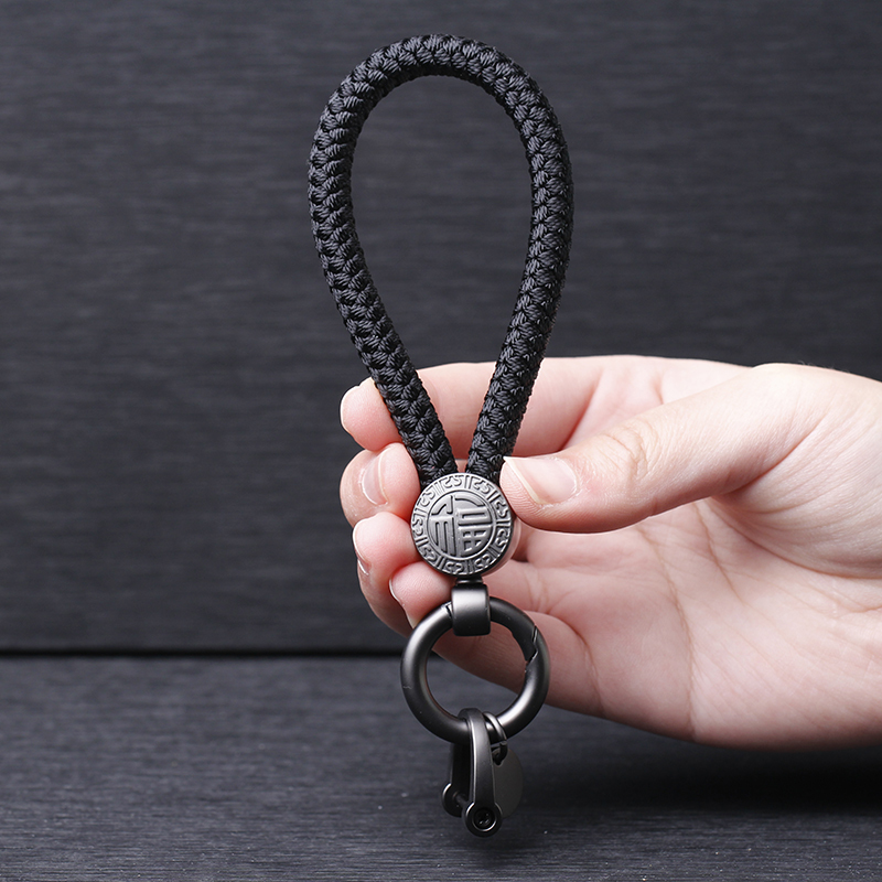 Hand-Woven Hair Keychain Finished Product, Simple Style with Added Hair Strands, High-End Keychain for Men and Couples