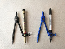 Compass Clipable pen Needle tube pen Student multi-function exam drawing circle Metal compass Engineering drawing drawing compass