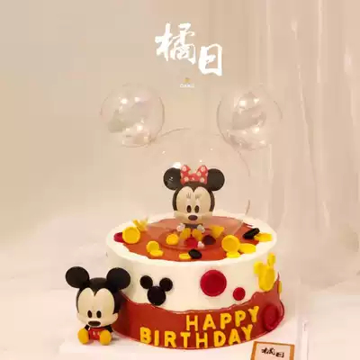 Children's birthday cake decoration Net Red M Mouse doll ornaments cute cartoon mouse baby dessert table dress