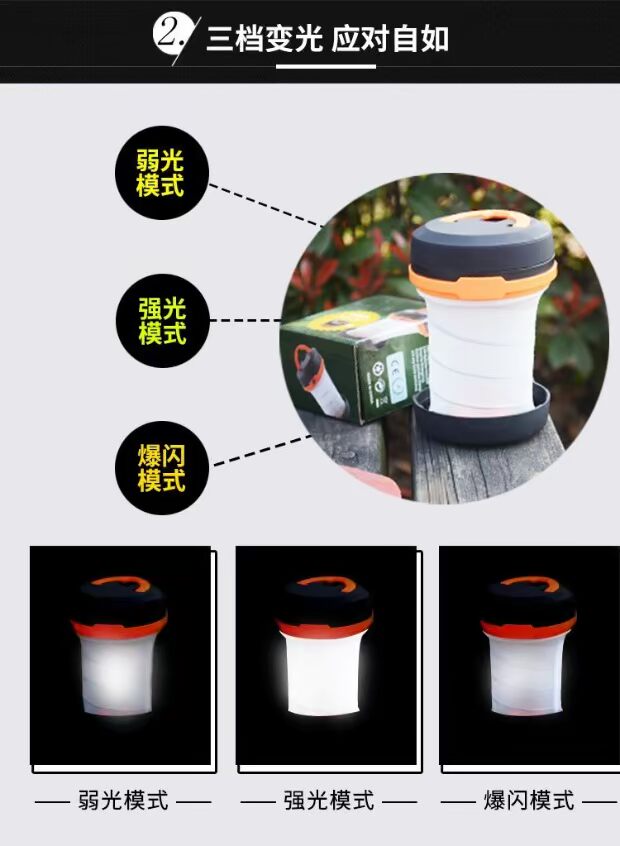 Ánh sáng ngoài trời lều ánh sáng siêu sáng lĩnh vực LED cắm trại ánh sáng gấp trại cắm trại ánh sáng khẩn cấp treo đèn đèn pin xml t6