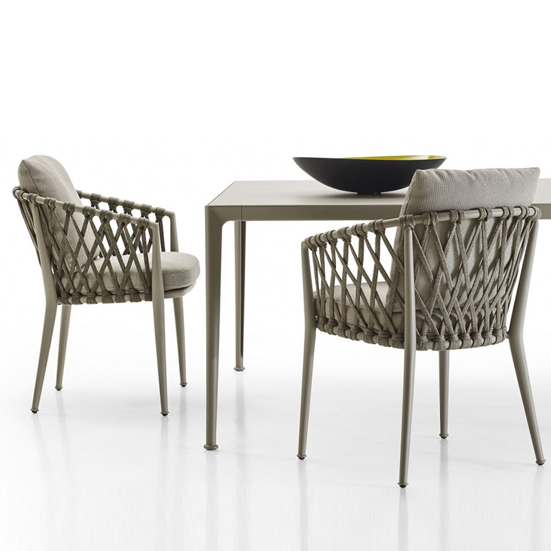 Nordic outdoor rope single rattan chair balcony villa garden leisure sofa combination greenhouse hotel rattan chair