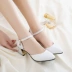Giày nữ 2018 mùa hè mới phiên bản Hàn Quốc của dép Baotou hoang dã mềm mại nhỏ nhắn và dày với giày cao gót phong cách Harajuku dép nữ quai ngang Sandal