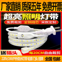 220vled lamp brightens outdoor waterproof super bright engineering lighting bar building lighting door sign 2835 double row plug