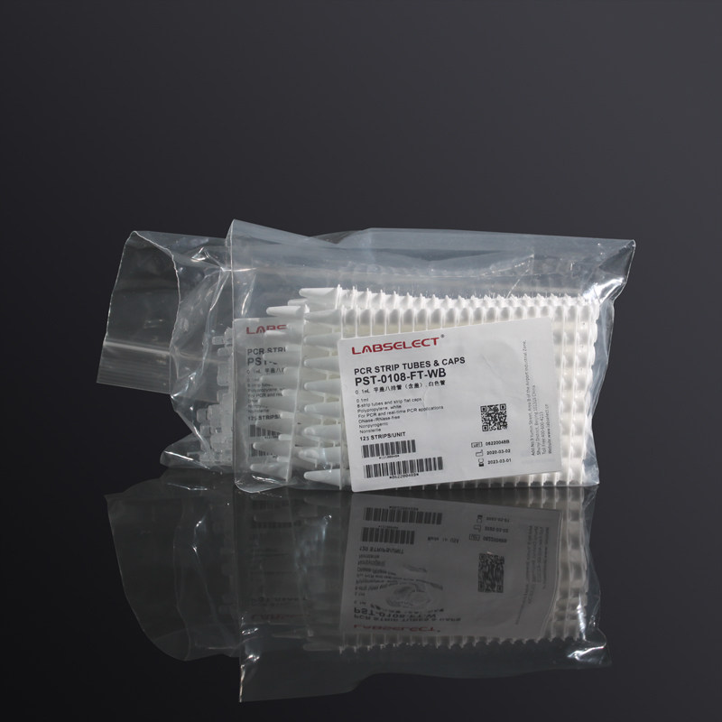 甄选LABSELECT PST-0108-FT-WB 0.1ml平盖八排管（含盖）,白色管