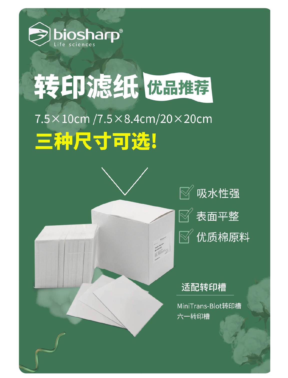Biosharp BS-TPL-03B 转印滤纸7.5&times;8.4cm 六一/Thermo，0.6mm