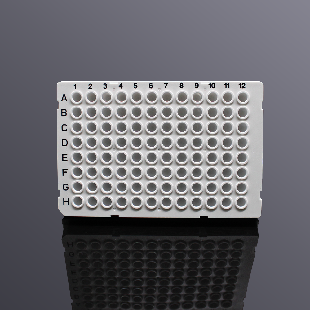 LABSELECT PP-96-FS-0100-WW 96孔100ul全裙边PCR板H1切角白框白