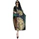 23 Summer retro silk printed loose large dress ຂະ​ຫນາດ​ໃຫຍ່​ແບບ​ຊົນ​ເຜົ່າ V-neck temperament bat sleeve dress ຍາວ