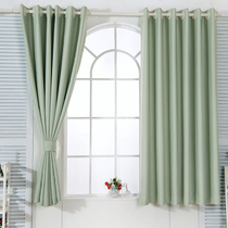 Bean green curtain self-adhesive full shading Moon long yarn Velcro short curtain non-perforated small window window window shade cloth