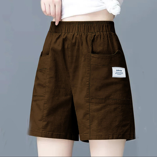 High waist wide-leg shorts for women in summer Hong Kong style