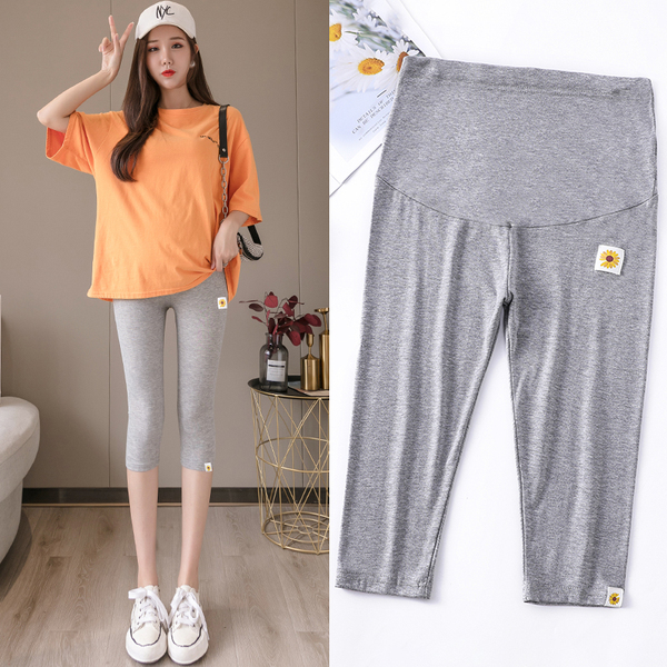 Plus Size Maternity Pants, Summer Pure Cotton Capri Pants, Belly Support, Fashionable Outerwear, Loose Leggings 100kg