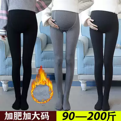 Pregnant women's stockings, abdomen, autumn and winter, plus velvet socks, plus fat, plus size, 200 kg, super elastic inner pants, step on your feet, even socks