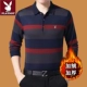 Mùa đông cộng với áo len nhung dày nam trung niên áo ấm cotton cổ áo dài tay áo thun áo len bố áo phông nam