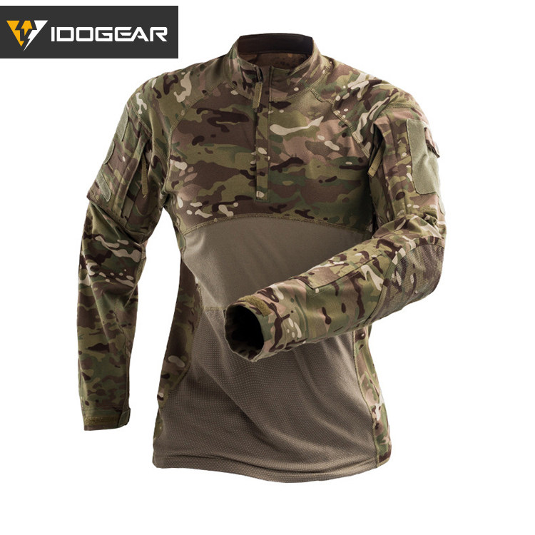 Small steel scorpion ACS frog suit long sleeves outdoor military fan frog skin CP camouflage top breathable stretch plaid cloth wear-resistant