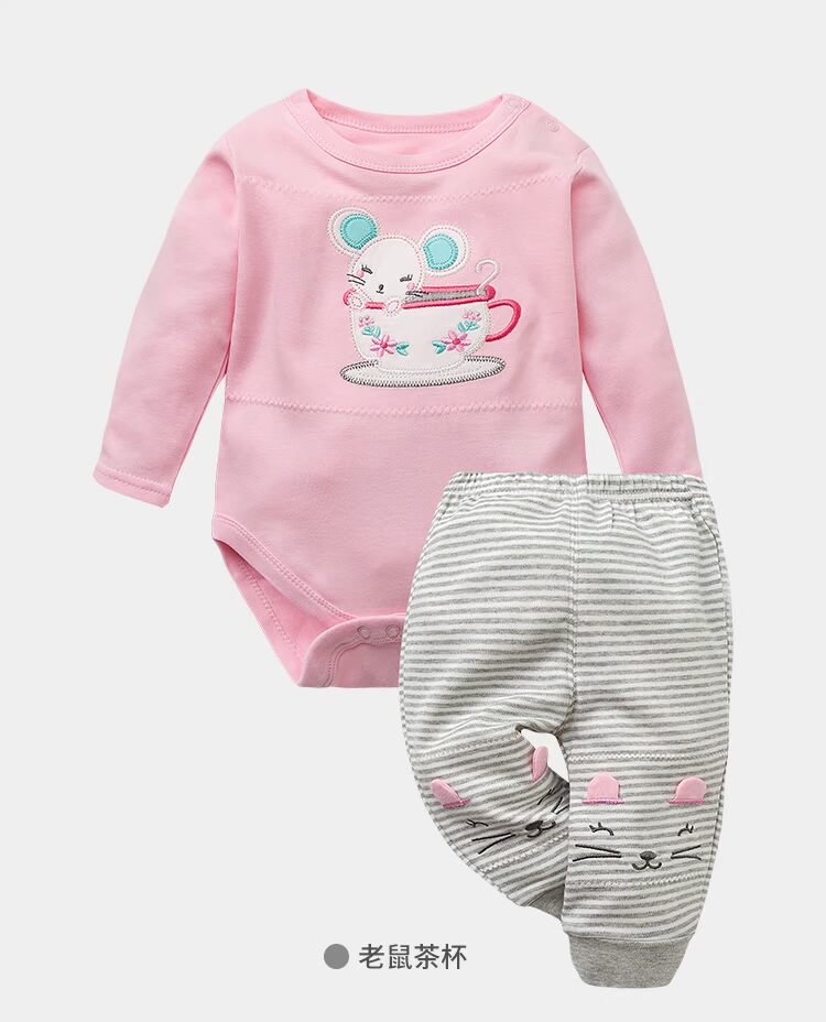 Bộ đồ mùa thu cho bé gái 0-1 tuổi Quần áo trẻ em dài tay Quần áo nam đáy bé sơ sinh romper 2 tuổi body suit thể thao cho bé trai