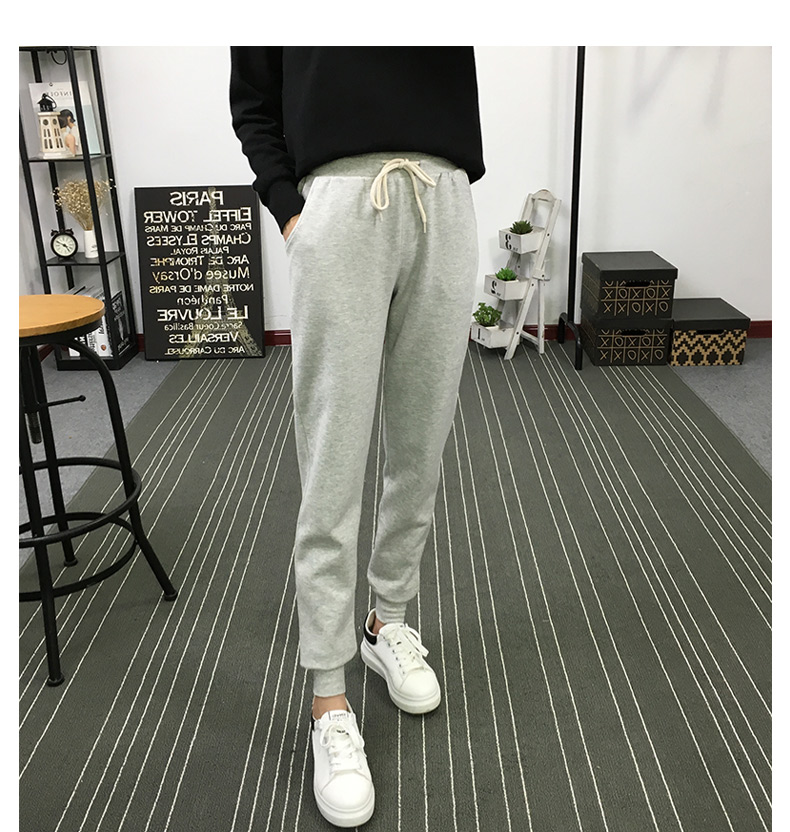 Mùa thu và mùa đông quần màu pyjama mỏng quần dài của phụ nữ quần bó sát quần harem cotton đơn giản mặc giản dị mặc nhà quần mặc nhà đẹp