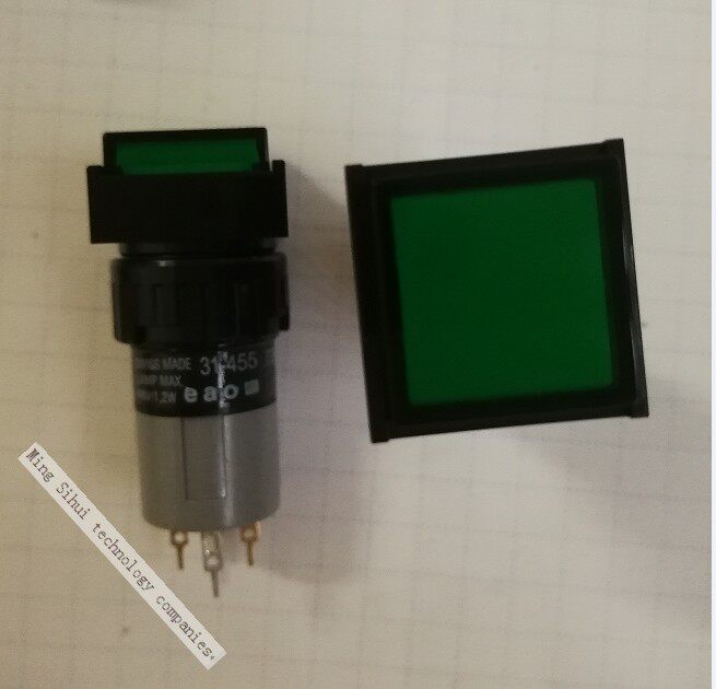 EAO button switch 31-455 036 round aperture 16mm instant 1NO with lamp holder IP40