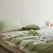 Color matching) Summer cool quilt type A 100-count double-sided Tencel air-conditioning thin quilt machine washable simple cool feeling silky four-piece set