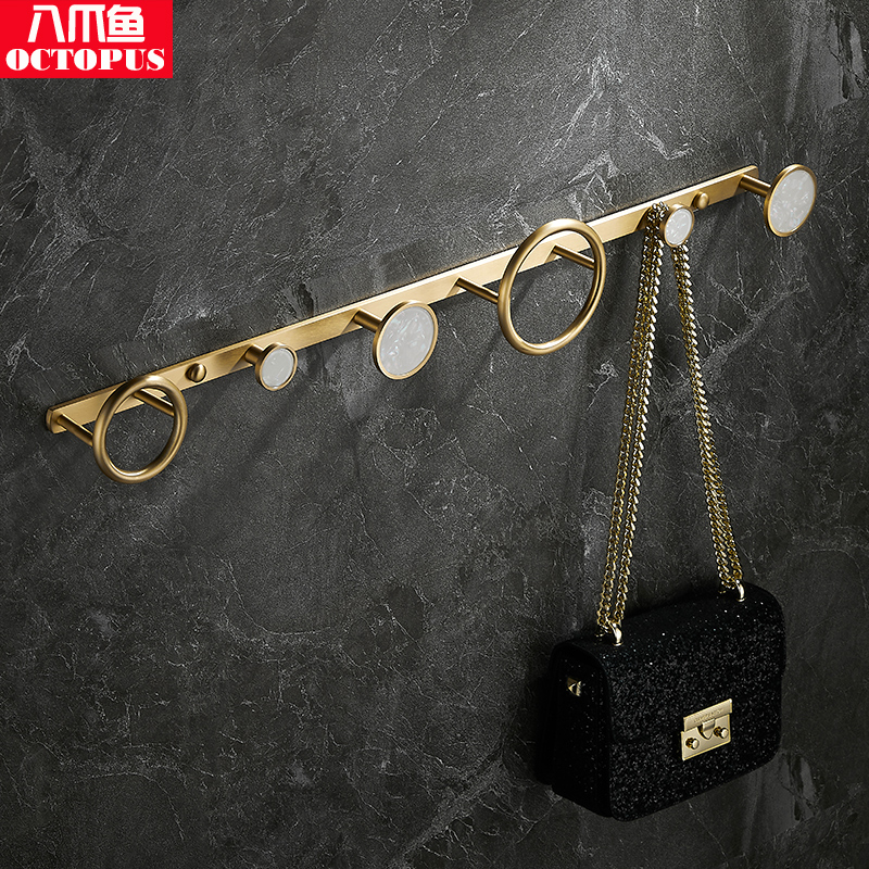 All copper wall hanging coat rack bedroom modern door rear entrance hanging hanger hanging bag Nordic light luxury multi-function hook