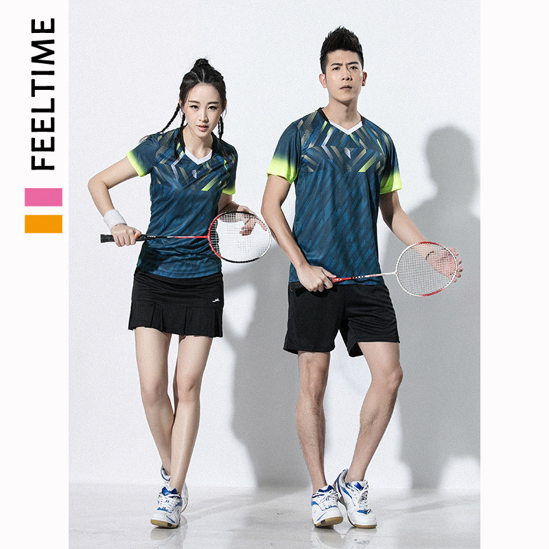 Badminton Suit Women's Suit Women's Summer 2021 New Speed Dry Short Sleeve Volleyball Table Tennis Training Competition Suit Men Tailor-Taobao