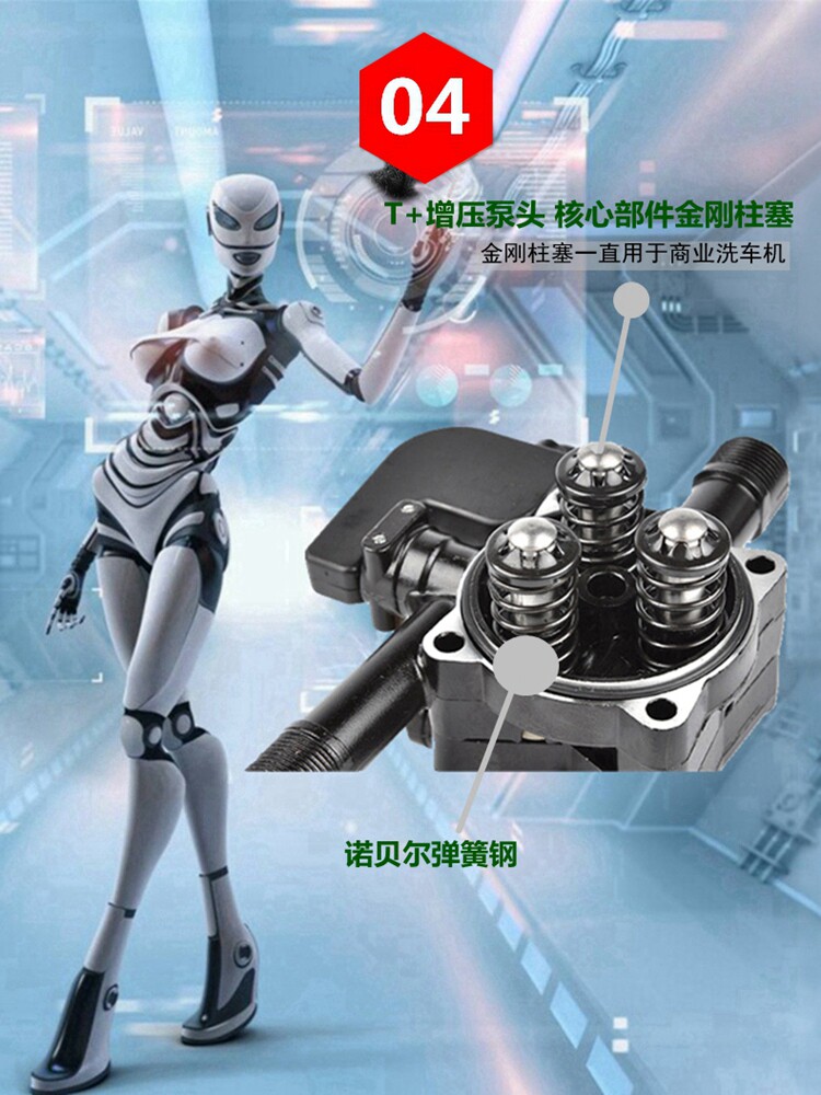 1800W automatic high pressure household car washing machine 220V multifunctional washing machine car washing brush car water pump