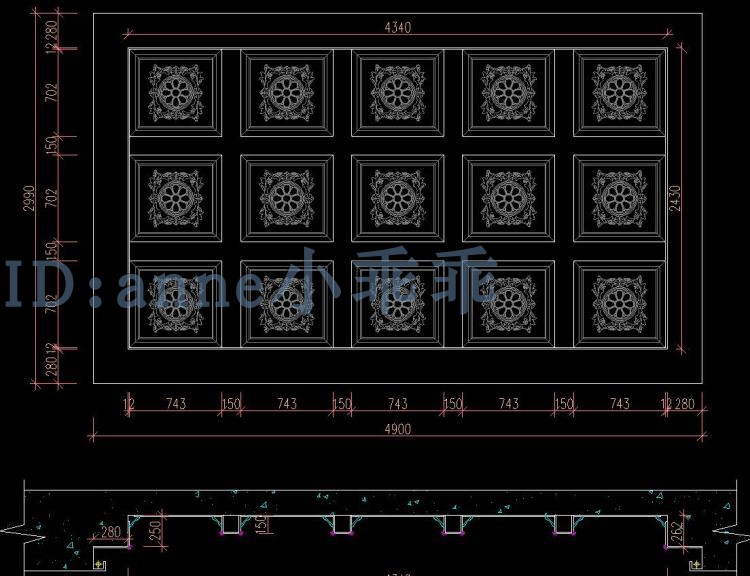 Toàn bộ gỗ cổ điển Trung Quốc biệt thự tường nền CAD mặt tiền TV nền bảng điều khiển màn hình cornice khắc phòng khách cad - TV tivi TCL