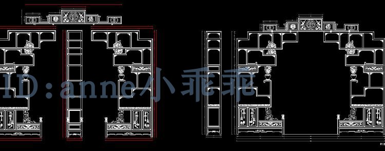 tivi qled samsung Toàn bộ gỗ cổ điển Trung Quốc biệt thự tường nền CAD mặt tiền TV nền bảng điều khiển màn hình cornice khắc phòng khách cad - TV tivi samsung