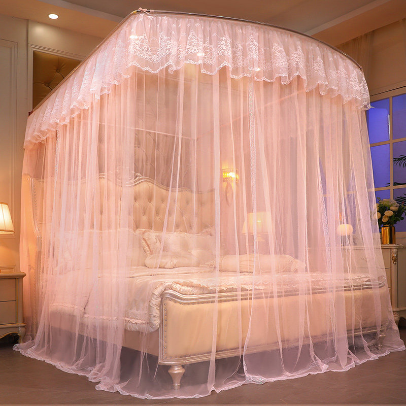 U Type Flex Floor Mosquito Net Bracket Lever Plus Coarse Thickening Home Bedroom Princess Wind Palace Court 2021 New High End