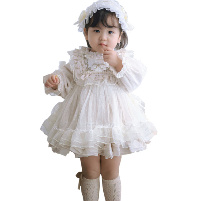 High-end children's clothing Lolita girls autumn and winter new tutu skirt baby one-year-old dress female Spanish princess dress