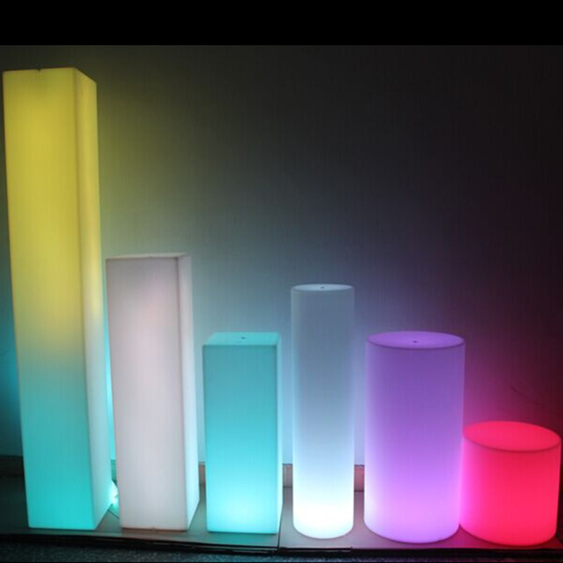 led luminous square column floor lamp large outdoor view lamp fashion wine bar table manufacturer direct tea table table-Taobao