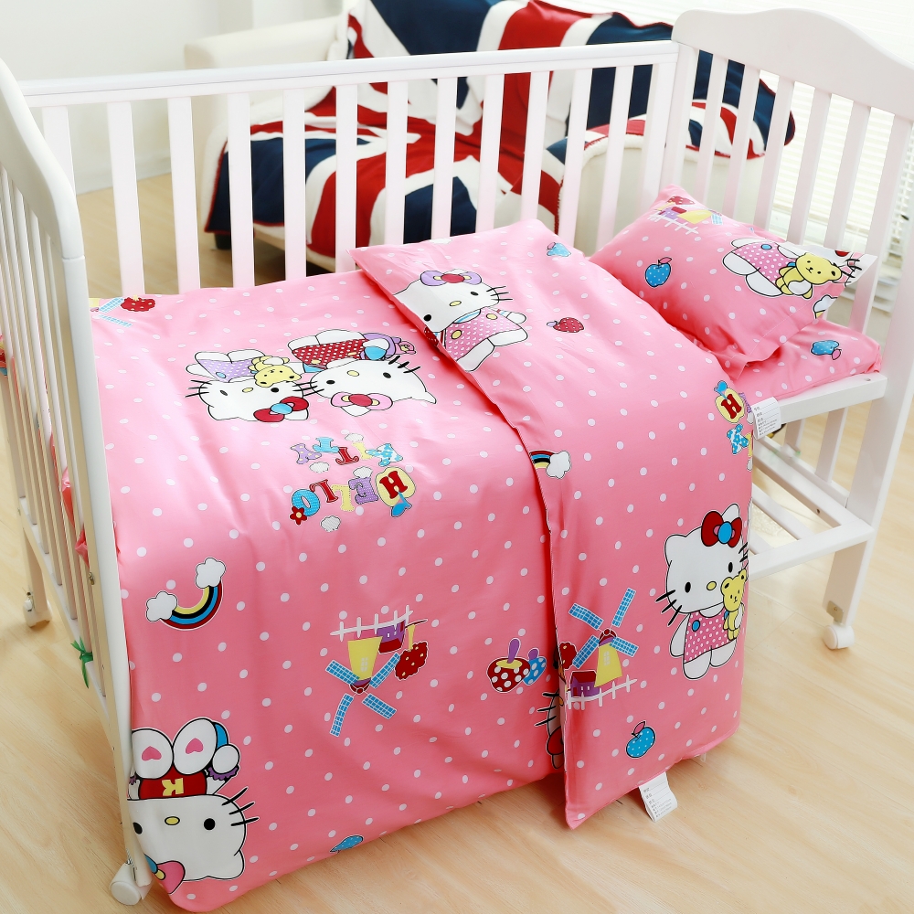 Kindergarten quilt three-piece set six-piece kity cat cotton baby nap quilt supports kindergarten spring and autumn customization