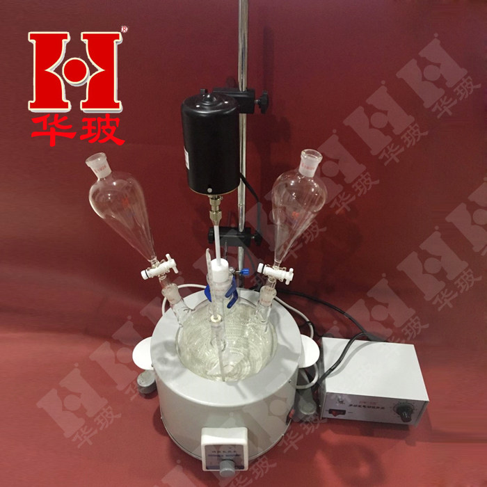 单层玻璃反应釜2000ML  玻璃反应釜 实验室反应器 小型蒸馏装置