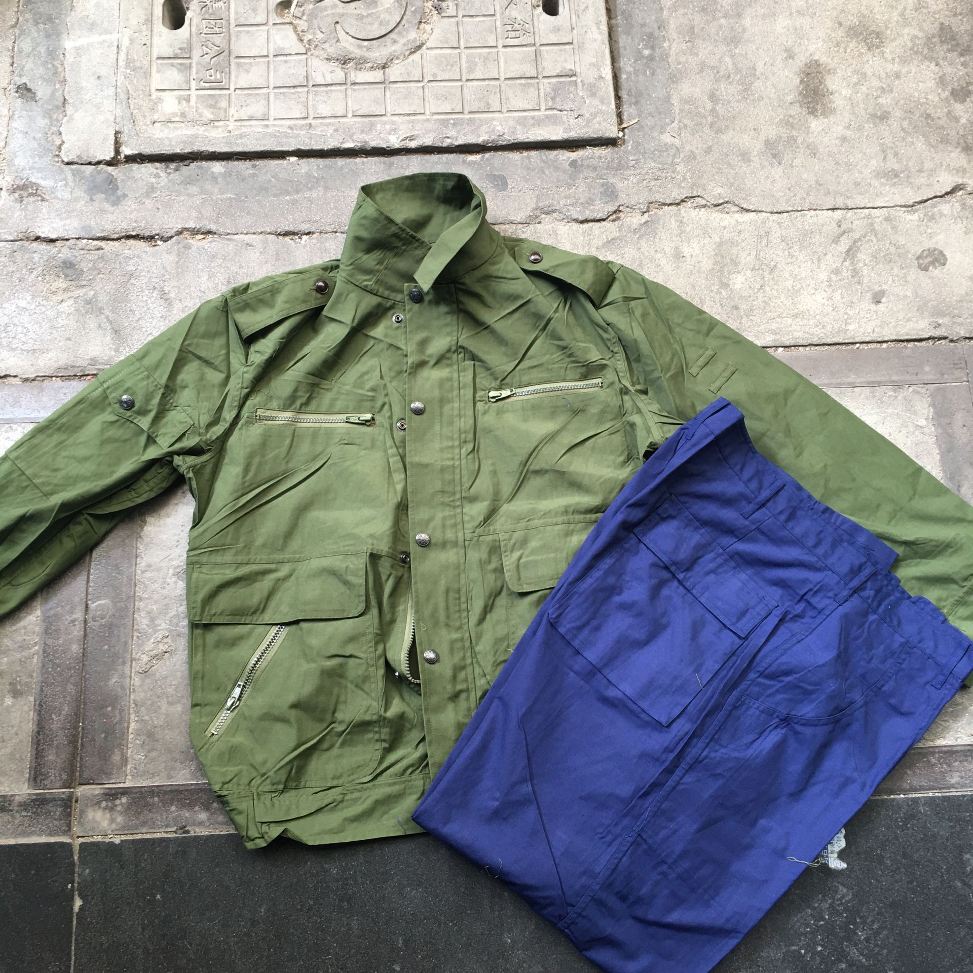 87 style air summer do combat training wear the old style Summer jacket is big pocket multipocket for training on yellow and lower blue