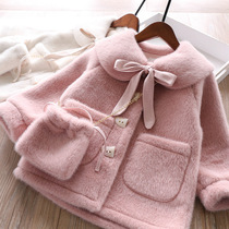 Girls fur one gas thickens the ferret fur coat 2022 new winter corner buckle fur coat