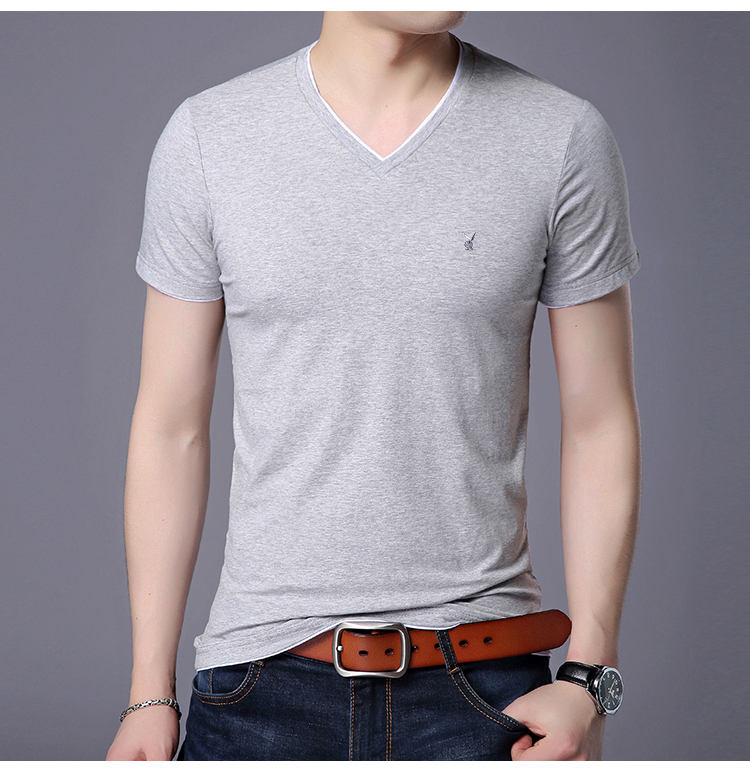 Playboy Mùa Hè Nam Ngắn Tay Áo Đứng Cổ Áo T-Shirt Cotton Polo Áo Sơ Mi Hàn Quốc Slim Thanh Niên Nam Nửa Tay Áo Thủy Triều