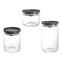 (Self-operated) Lemeiya soda-lime glass new storage candy coffee bean cans dessert cans large medium and small with spoons