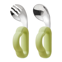 (Self-operated) LOCK&LOCK baby food spoon independent eating stainless steel spoon baby children learn to eat fork spoon