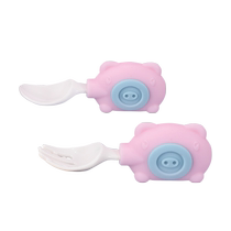 (Self-operated) Aican silicone spoon baby food supplement spoon water feeding tableware feeding rice noodles imported