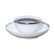 Germany MEISSEN Meissen porcelain Paris series platinum edge Chinese teacup and saucer European hand-painted smoke wave