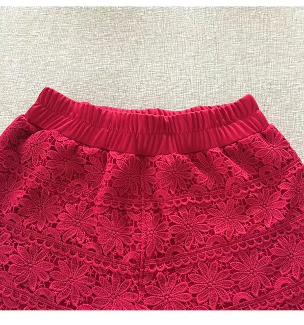 Phiên bản mới của Hàn Quốc của mùa thu và mùa đông quần short nữ ren khâu quần short hoang dã mặc quần legging thun co giãn cỡ lớn