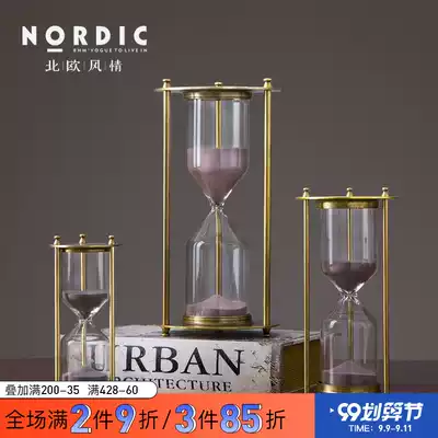 Modern minimalist metal hourglass ornaments Nordic living room study time hourglass timer decorations wedding gifts