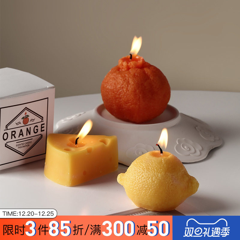 Nordic ins net red ugly orange fruit aromatherapy candle home candlelight dinner romantic fragrance room decoration ornaments