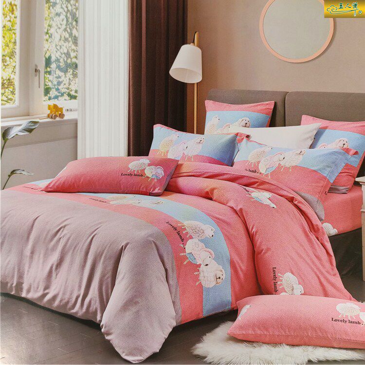 Four pieces of children's cotton girl grinding all cotton sheets for stamped beds four pieces of cotton grinding