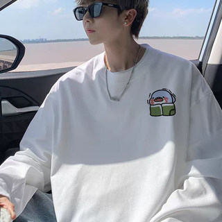 ins秋季长袖t恤男内搭韩版宽松体恤秋衣上衣服潮牌男装打底衫新款