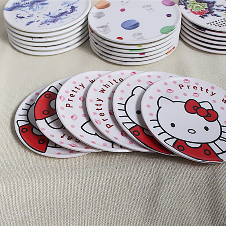 European pastoral decals melamine imitation porcelain placemats dining table plate pads round bowl pads insulation pads anti-scalding pads coasters