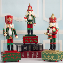 Nutcracker soldier puppet music box retro nostalgic wooden music box creative birthday Christmas gift