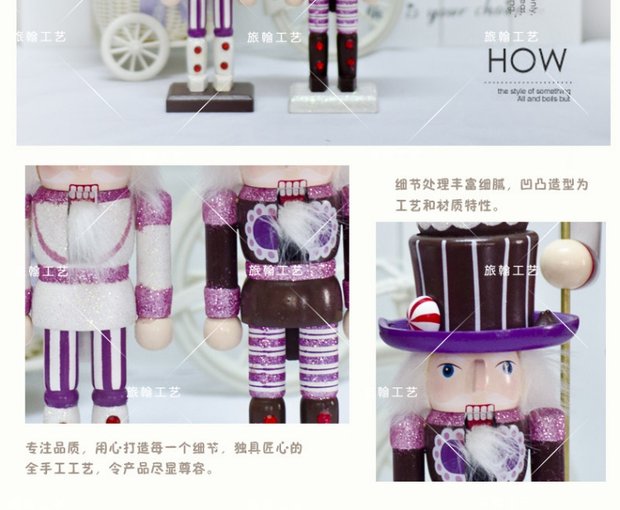Hệ thống màu kẹo mới Nutcracker Soldier Doll 38cm ZAKKA Bar Trang trí Quà tặng phòng khách nhà cấp 4