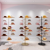 Hats new display of floor-type hat-to-rack childrens clothing shop suncap containing shelves Multi-layers