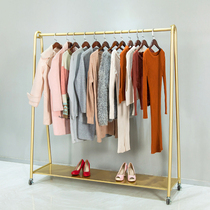 New Clothing Show Shelf Shop Special Shelving Light Extravagant Men And Women Clothing Display Rack Women Clothes Hanger Subband Wheels